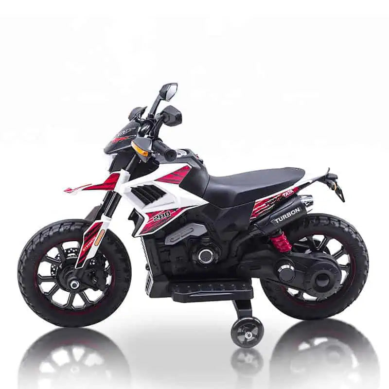 12V Mini Kids Electric Ride-On Motorcycle – White