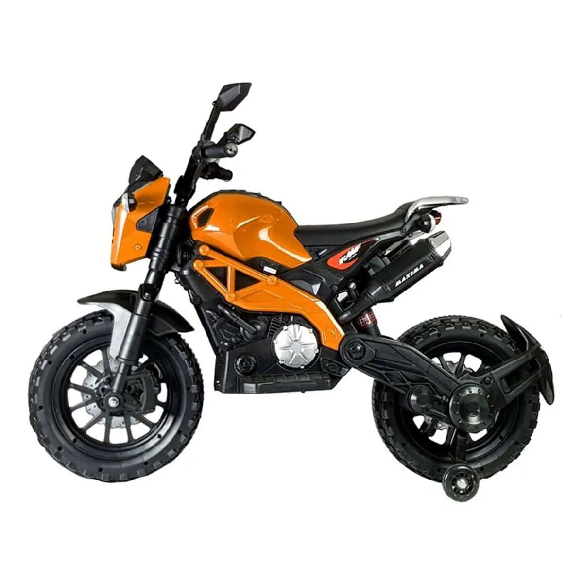 12V Kids Electric Ride-On Motorbike with Dual Motors & Hand Throttle – Orange