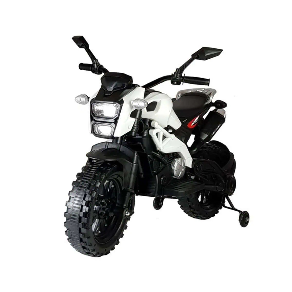 12V Kids Electric Ride-On Motorbike with Dual Motors & Hand Throttle – White