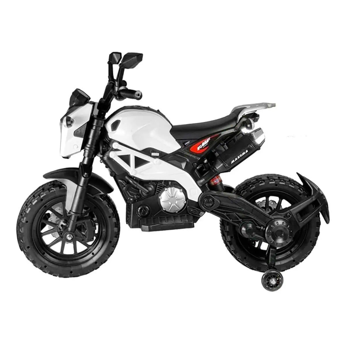 12V Kids Electric Ride-On Motorbike with Dual Motors & Hand Throttle – White