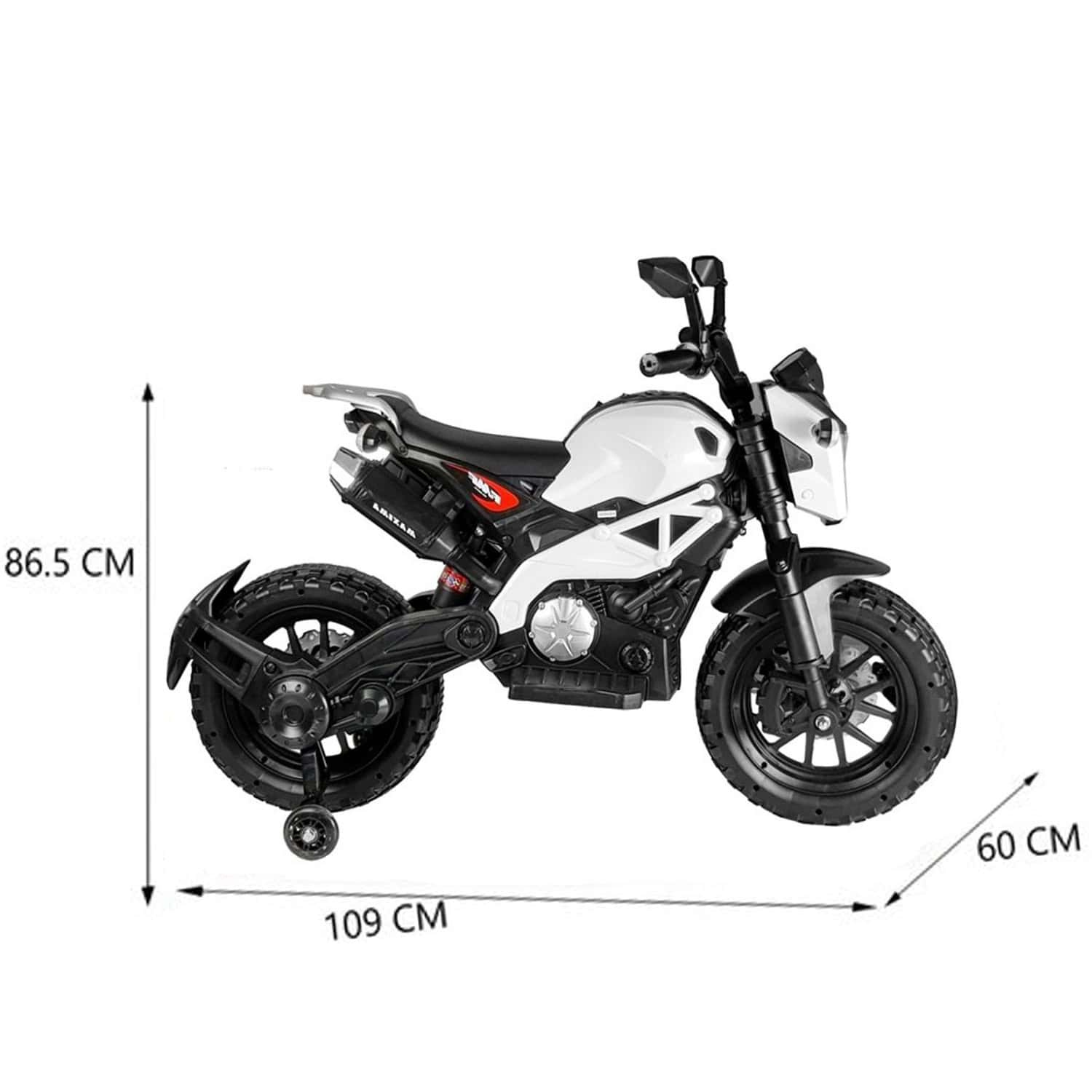 12V Kids Electric Ride-On Motorbike with Dual Motors & Hand Throttle – White