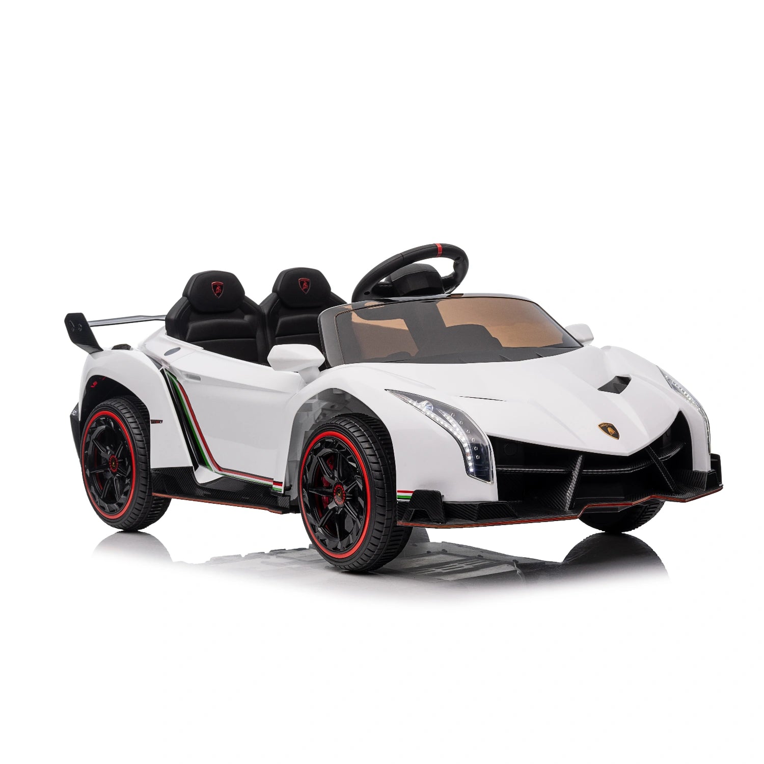 12V Licensed Lamborghini Veneno Kids Electric Ride-On Car – White