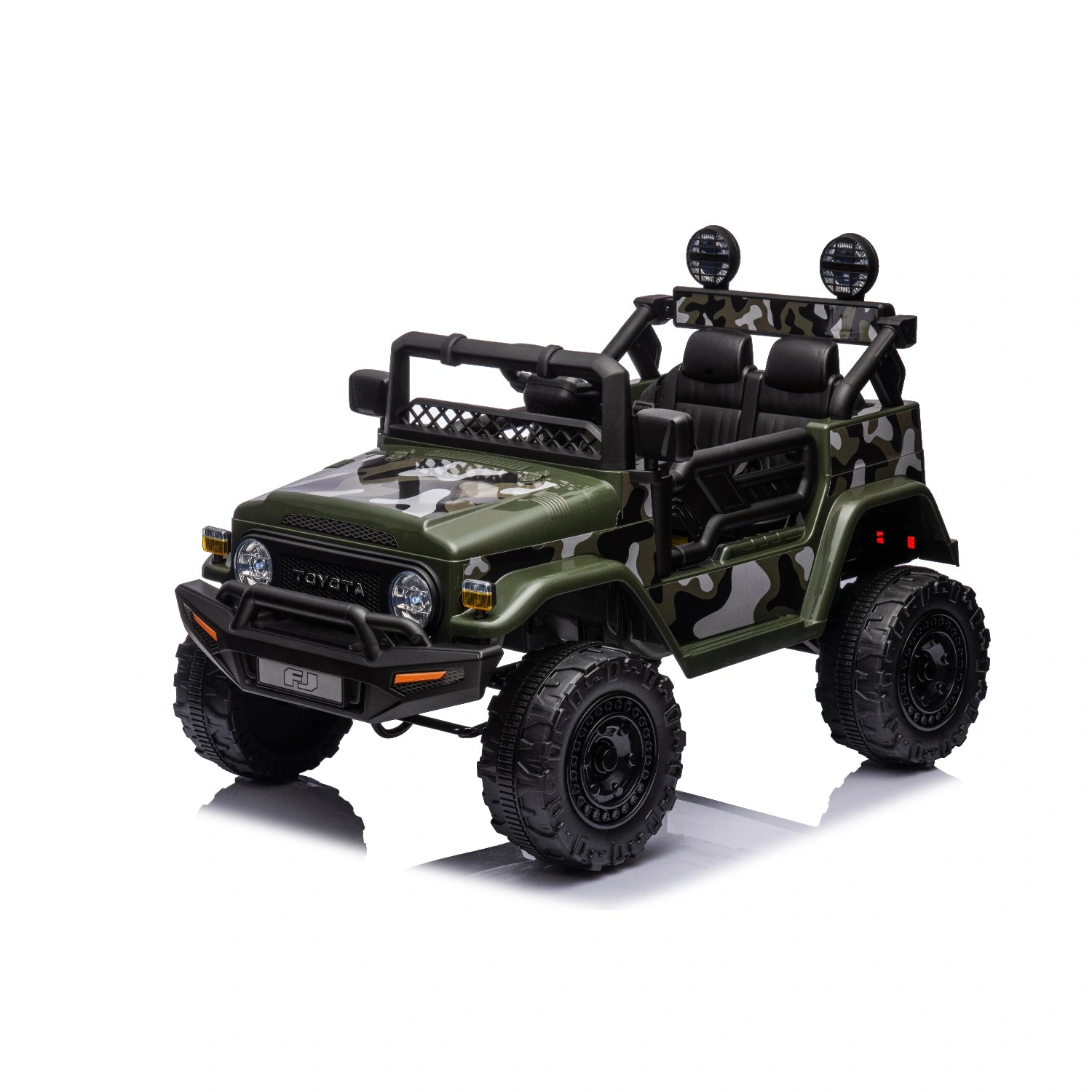 12V Licensed Toyota FJ Cruiser Kids Electric Ride-On Car – Army Green Camouflage Edition