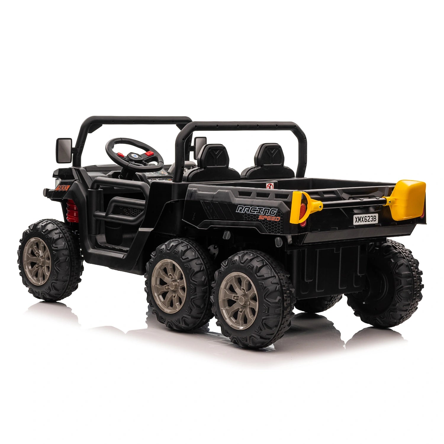24V 6-Wheel Kids Dump Truck – Electric Ride-On Tipper Farm Truck with 4WD – Black