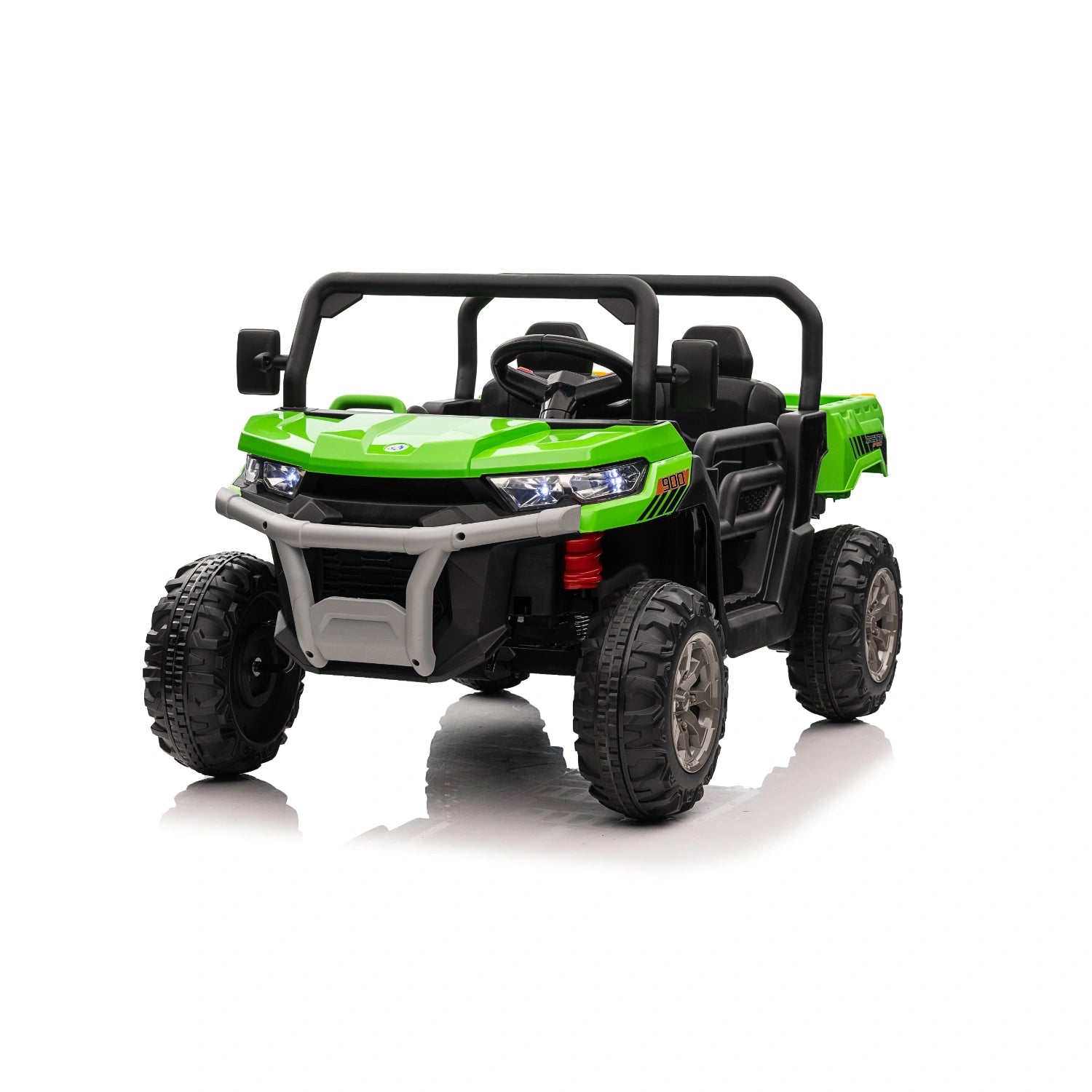 24V Kids Dump Truck – Electric Ride-On Farm Tipper Truck with 4WD – Green 4 Wheeler