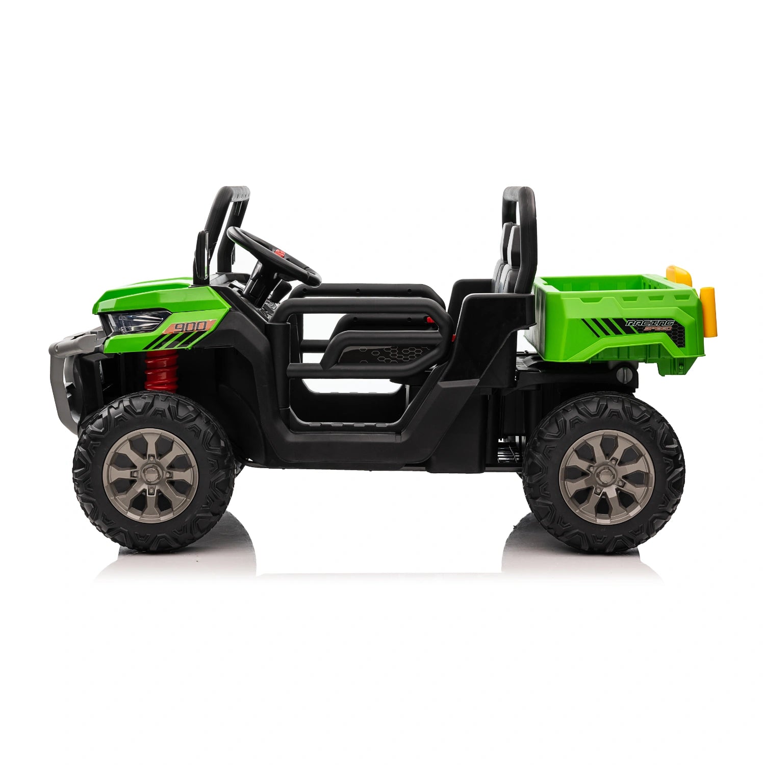 24V Kids Dump Truck – Electric Ride-On Farm Tipper Truck with 4WD – Green 4 Wheeler