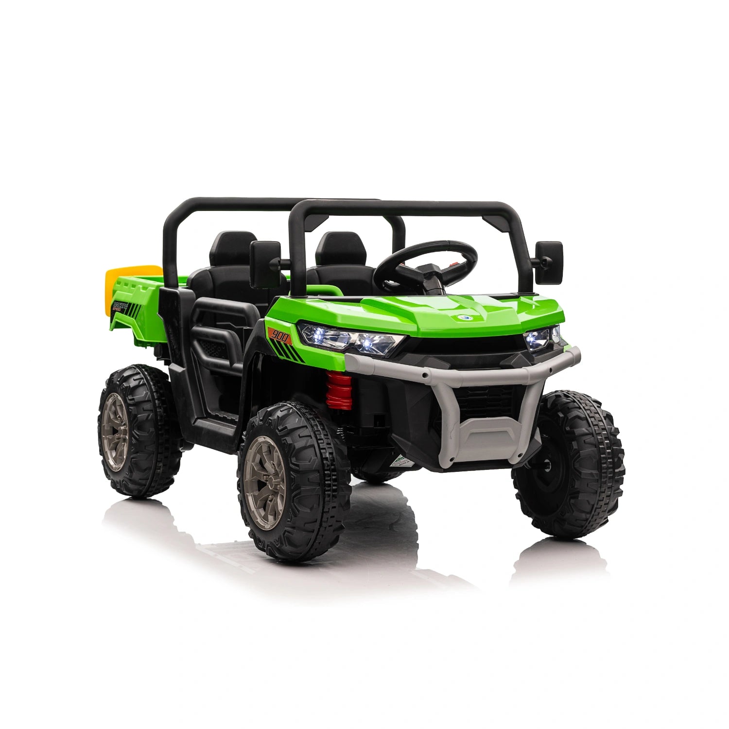 24V Kids Dump Truck – Electric Ride-On Farm Tipper Truck with 4WD – Green 4 Wheeler