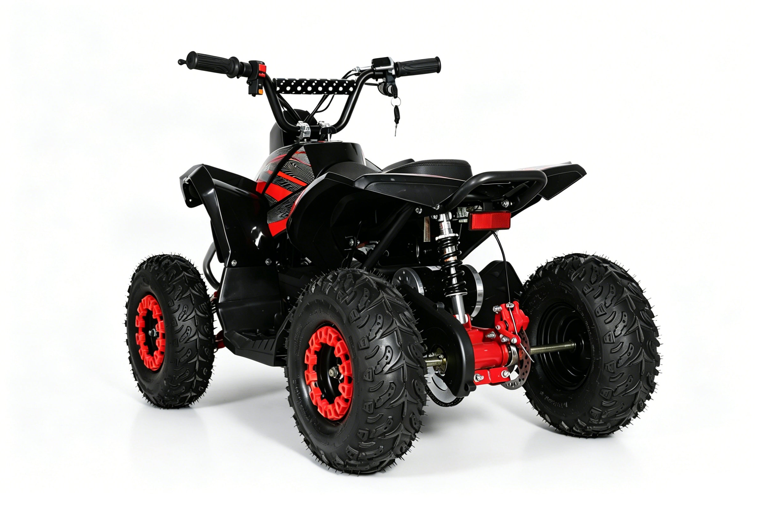 48V 1000W Kids Electric Quad Bike - High Power ATV (Black & Red)