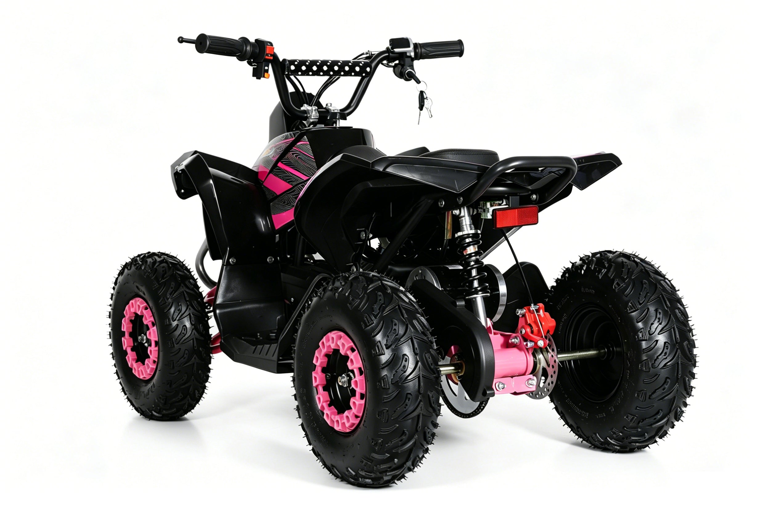 48V 1000W Kids Electric Quad Bike - High Power ATV (Black & Pink)