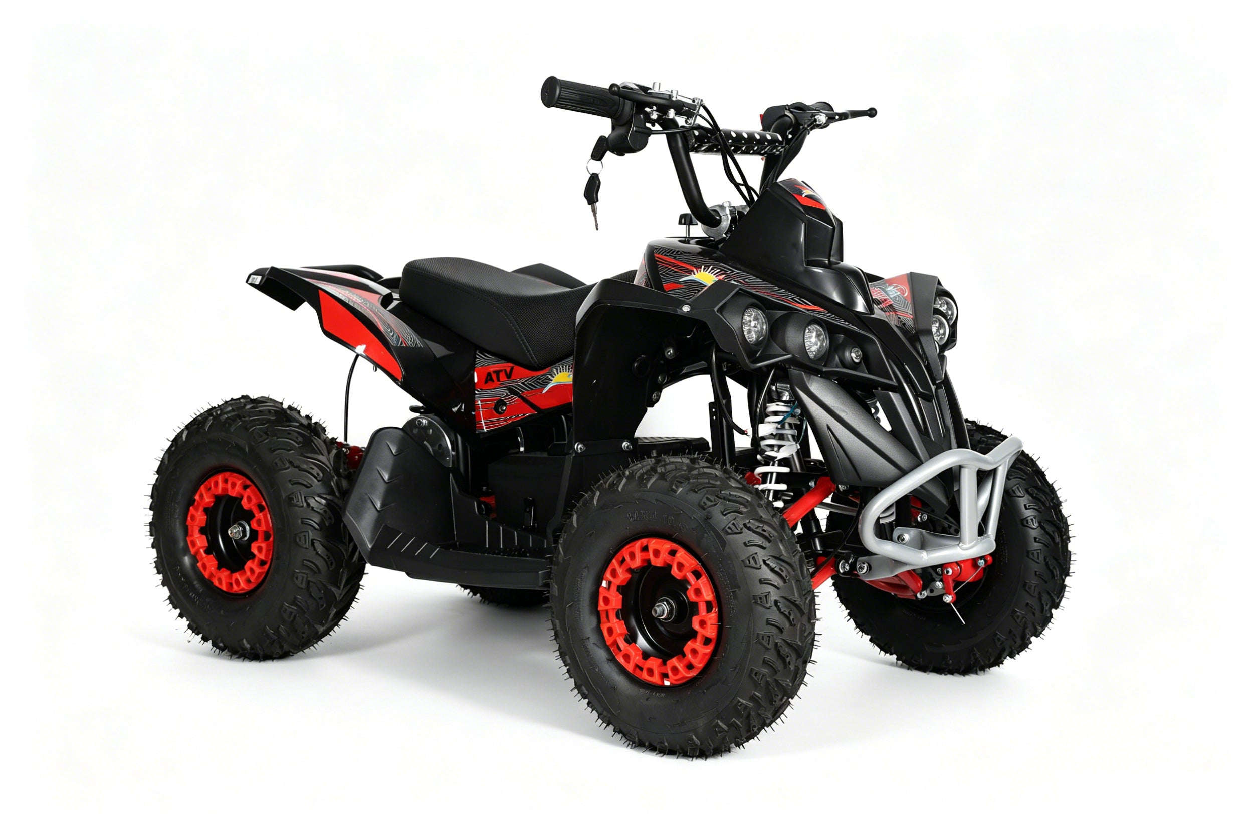 48V 1000W Kids Electric Quad Bike - High Power ATV (Black & Red)