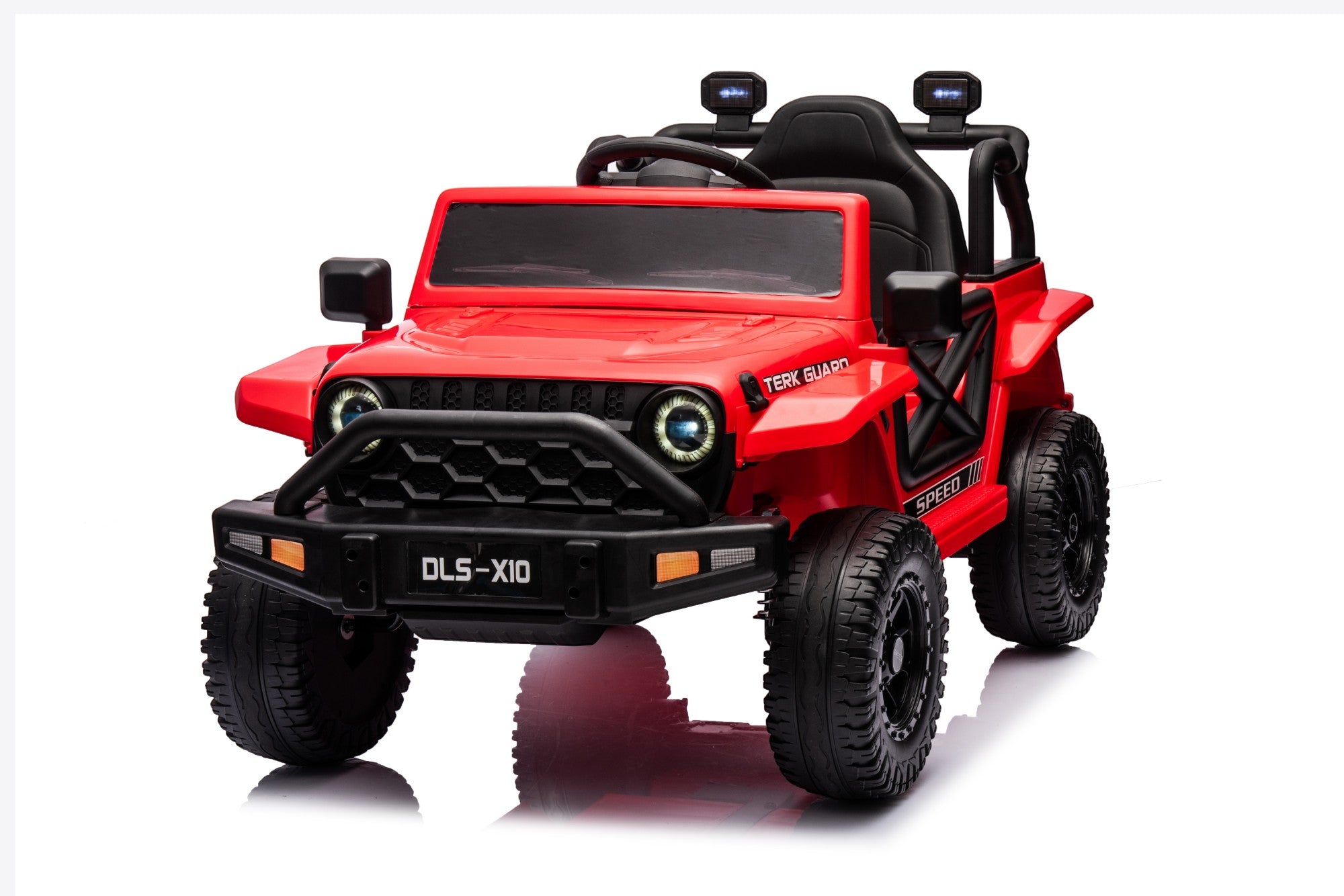12V Jeep-Style Electric Ride-On Car for Kids – 1-Seater Red
