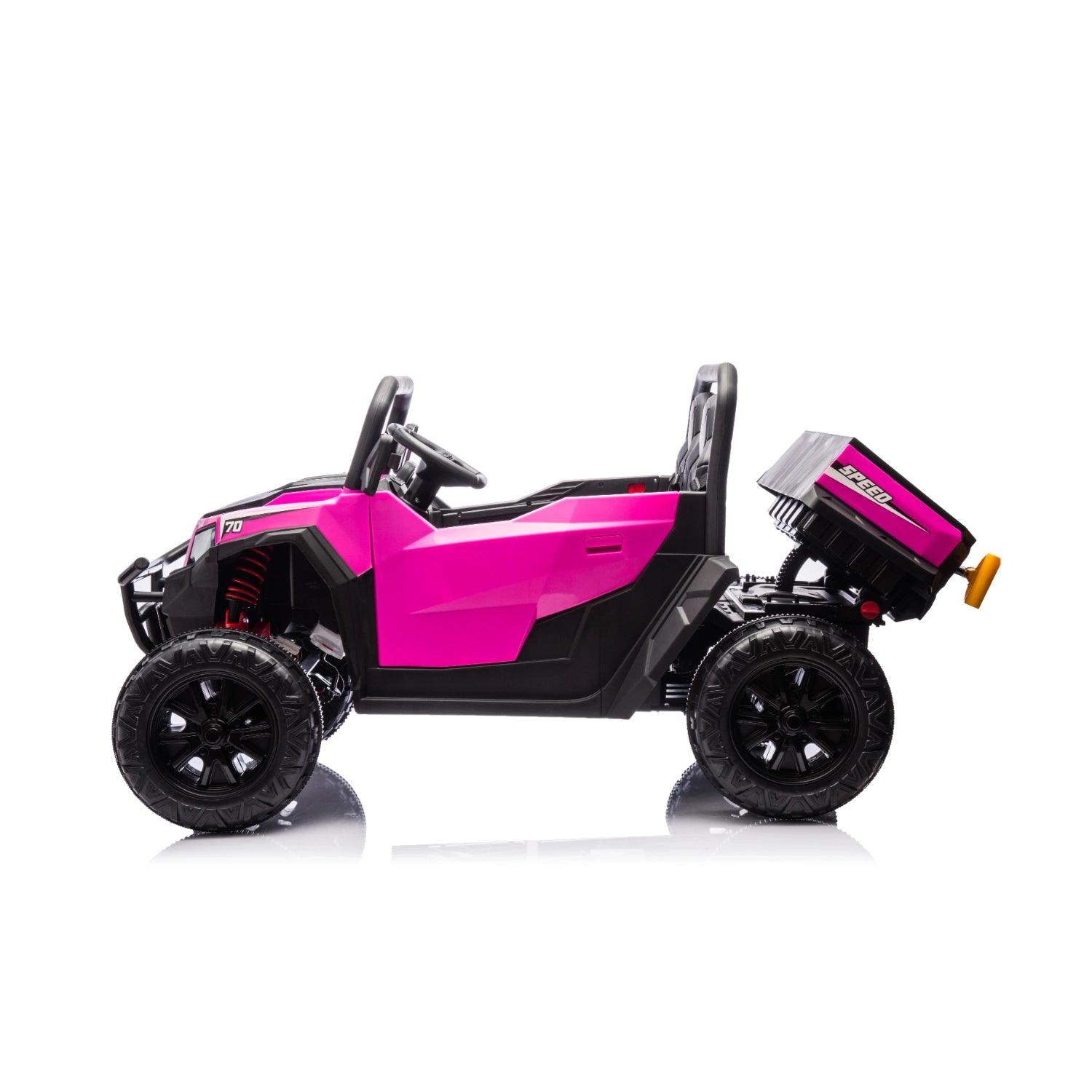24V Kids Ride-On Dump Truck 4×4 – Electric Tipper Farm Truck with Leather Seat – Pink