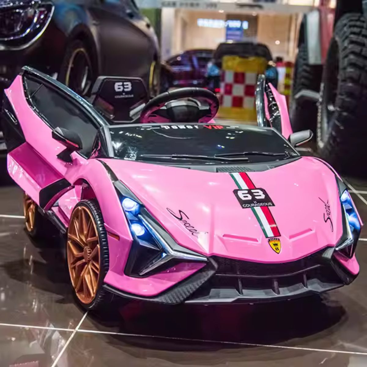 12v Lamborghini Inspired ride on race car - Pink