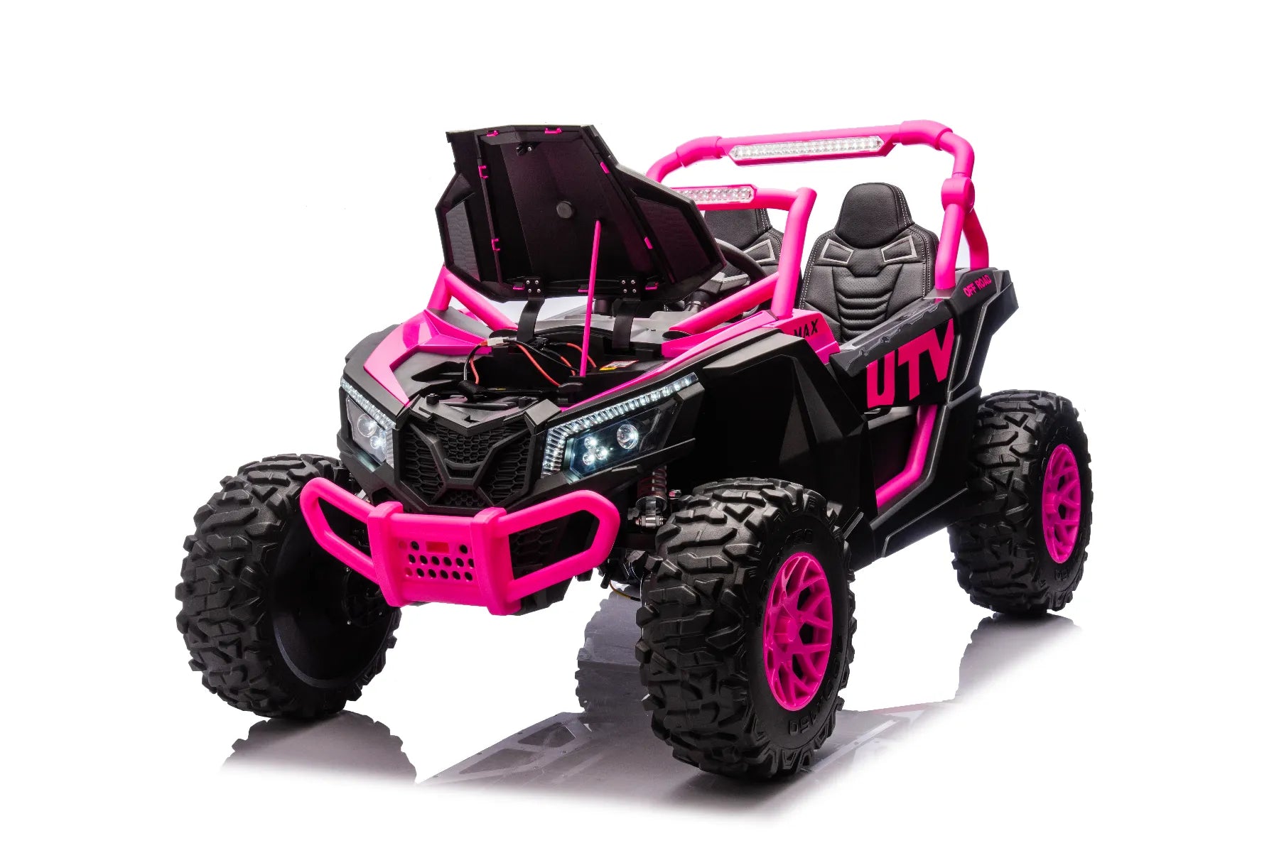 King of UTVs ZForce RZR Turbo 24V 1400W 2-Seater Ride On UTV Car for Kids – Barbie Pink