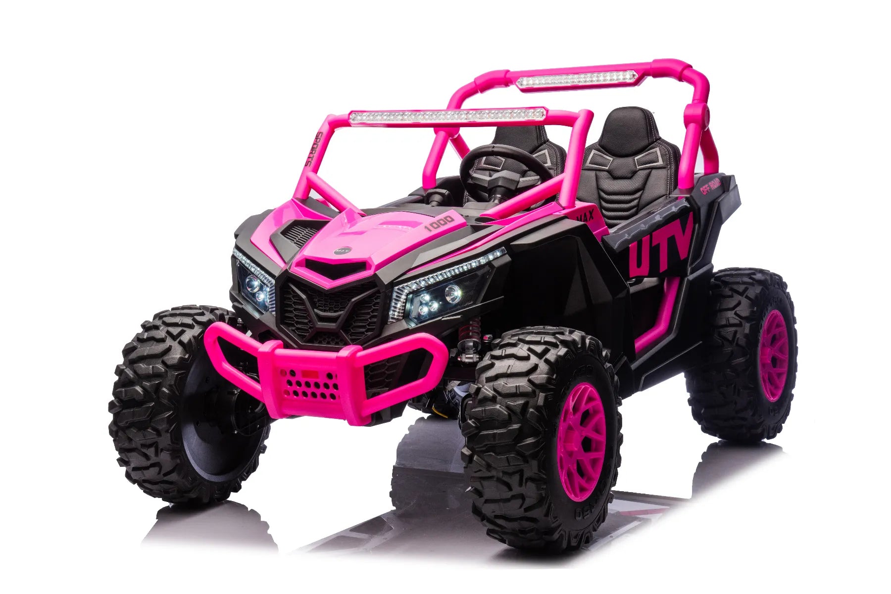 King of UTVs ZForce RZR Turbo 24V 1400W 2-Seater Ride On UTV Car for Kids – Barbie Pink