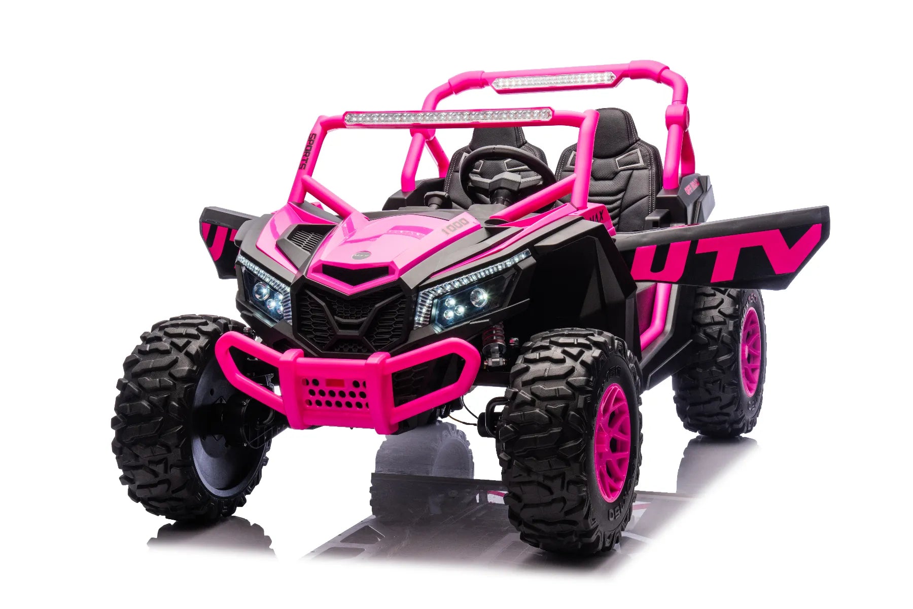 King of UTVs ZForce RZR Turbo 24V 1400W 2-Seater Ride On UTV Car for Kids – Barbie Pink