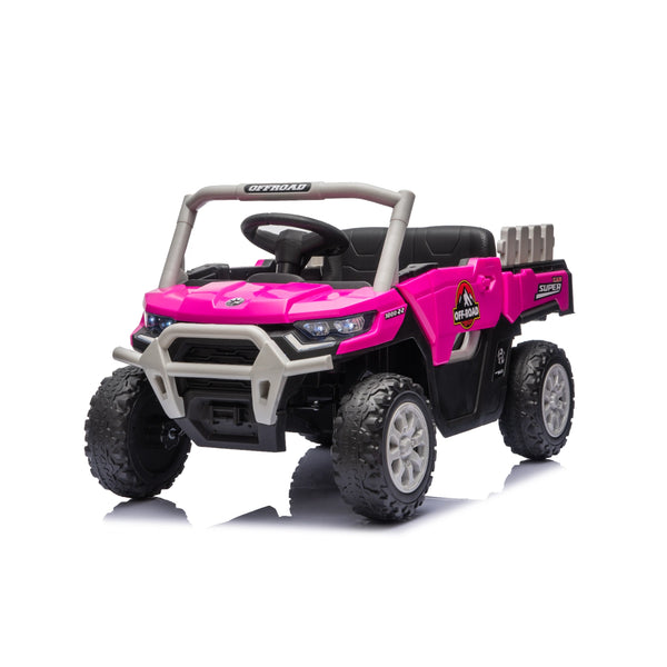 12V 4WD Kids Electric Ride-On Utility Truck – Pink