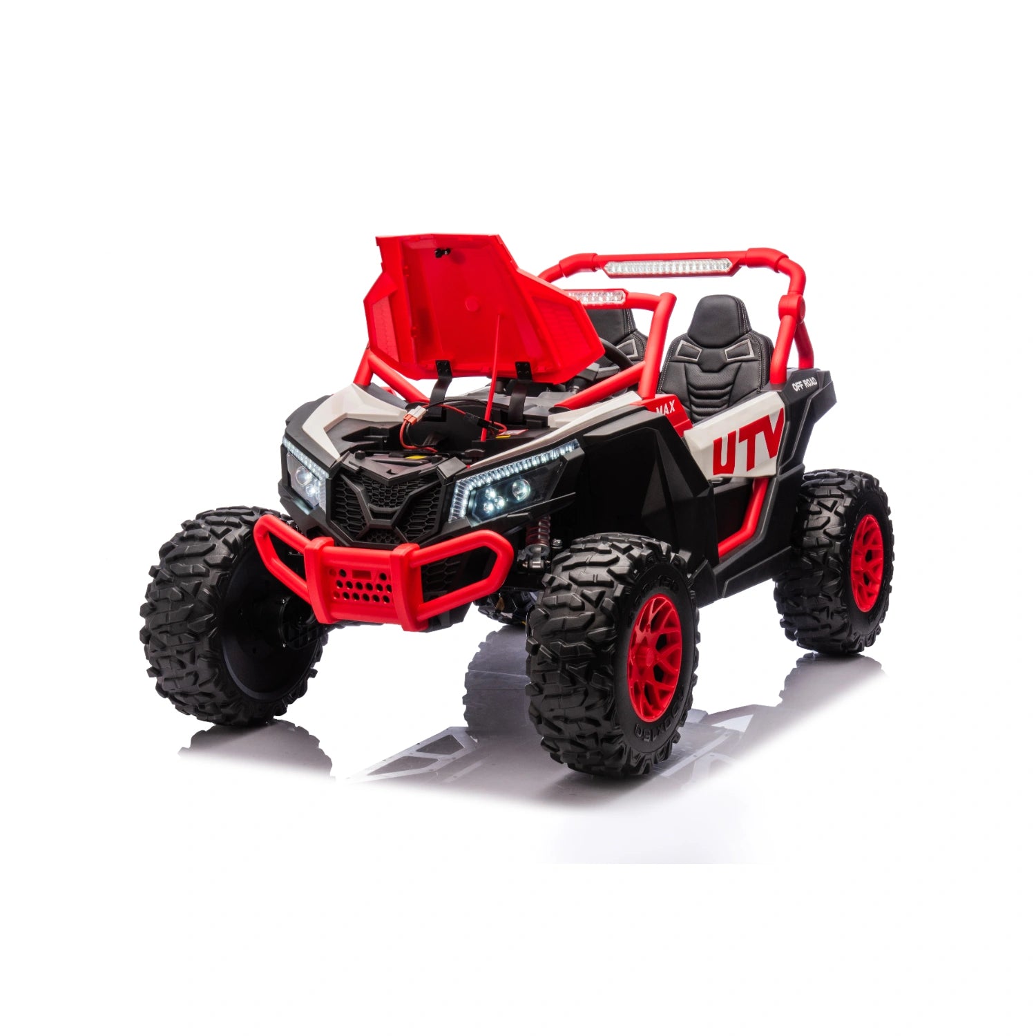 King of UTVs ZForce RZR Turbo 24V 1400W Kids 2-Seater Electric Ride On Buggy – Red