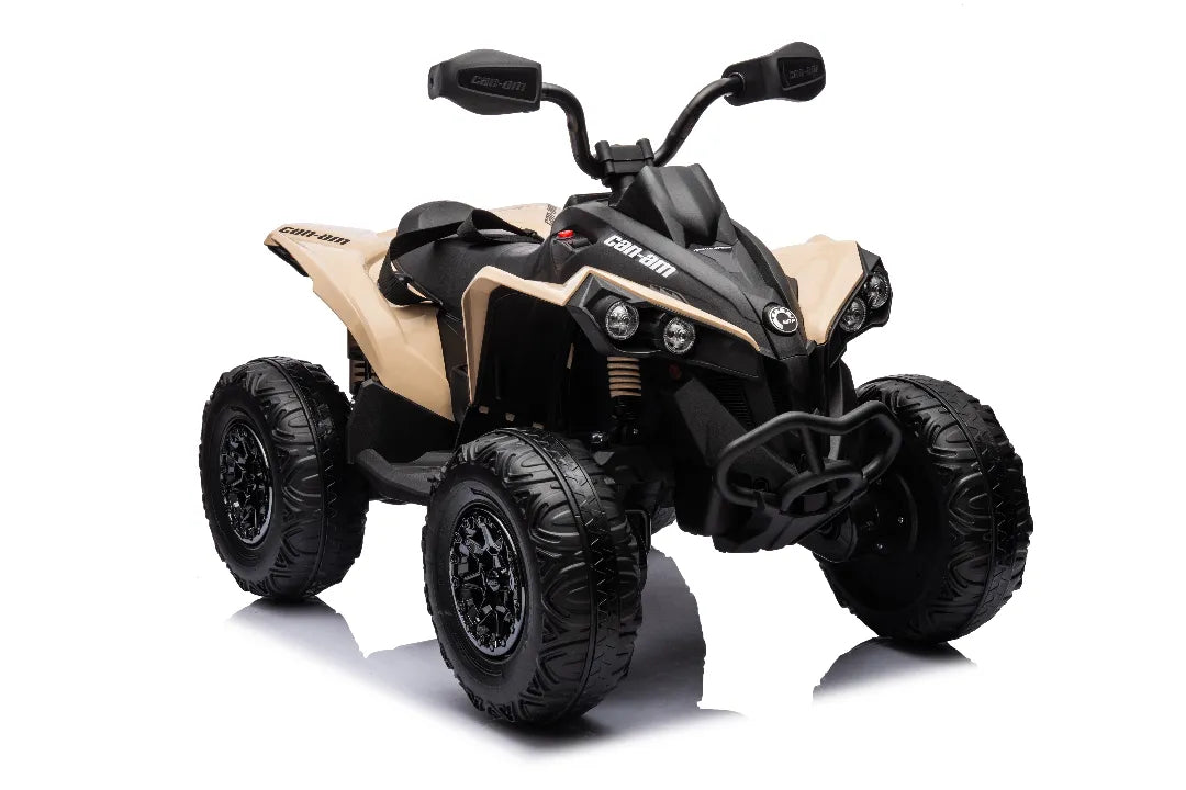 24V 800W khaki licensed Can-Am Renegade 4x4 kids ATV quad bike with rugged tires and black details