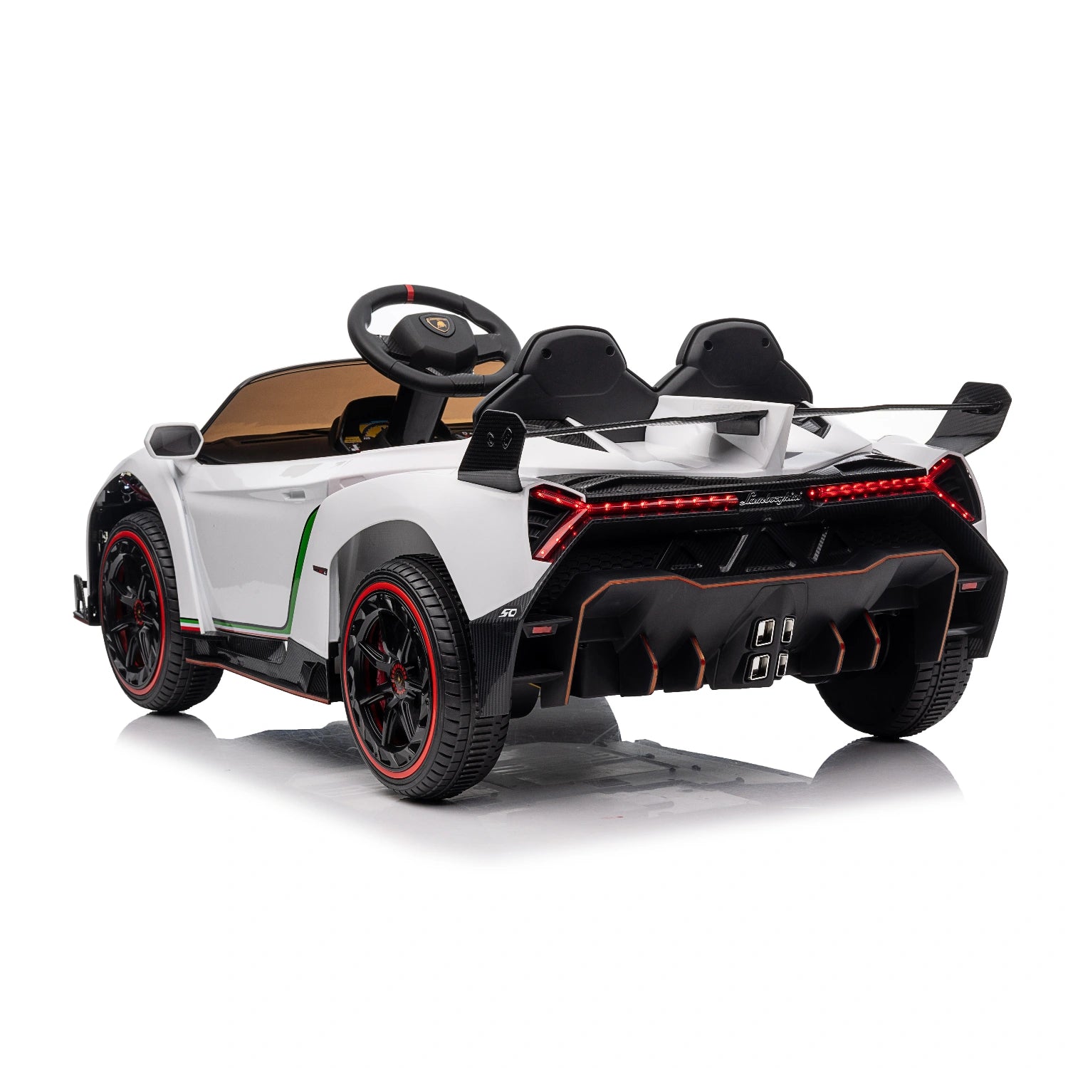 12V Licensed Lamborghini Veneno Kids Electric Ride-On Car – White