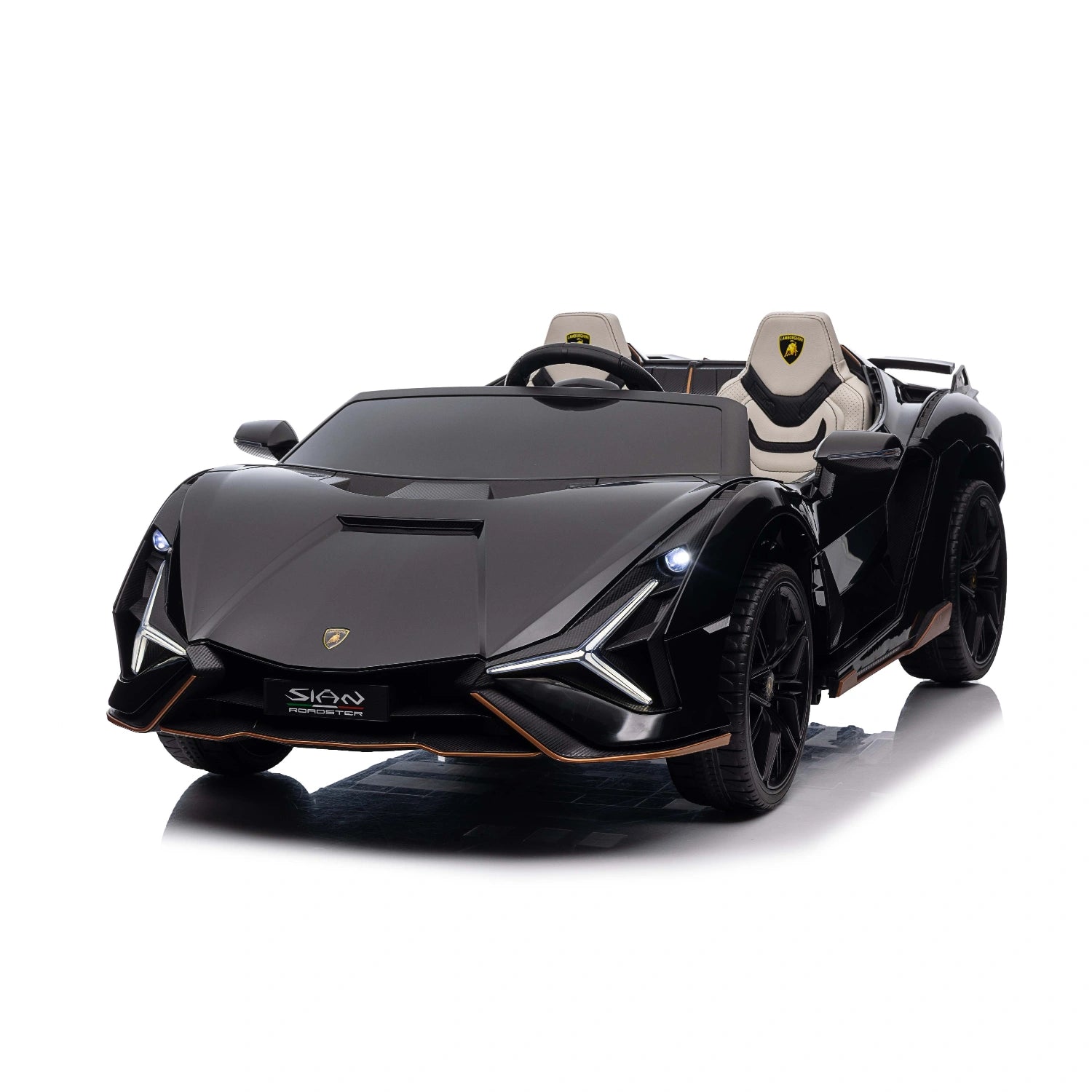 24V Licensed Lamborghini Sian Roadster Children’s Ride-On Car – Electric Kids 4-Wheeler – Black