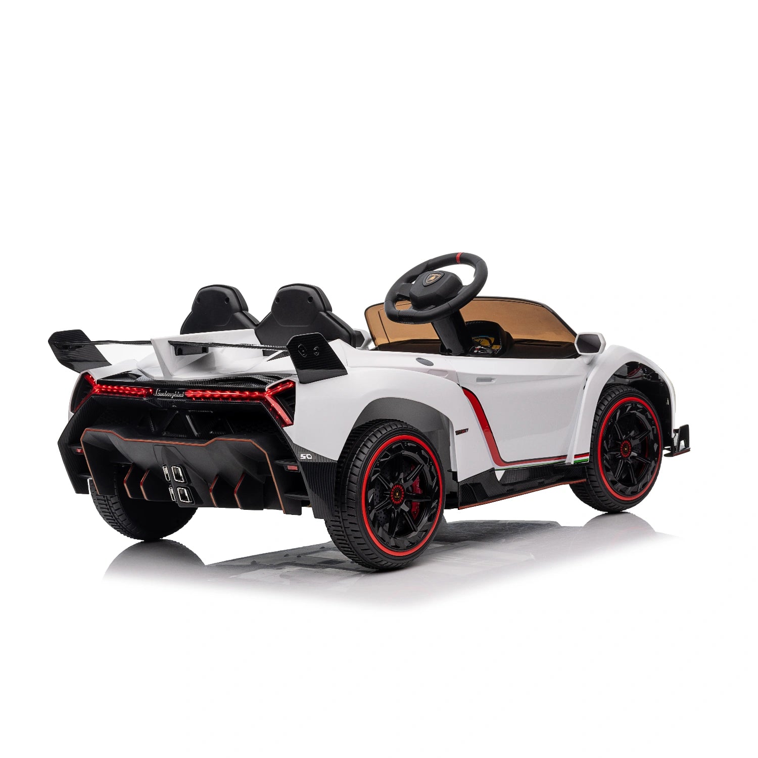 12V Licensed Lamborghini Veneno Kids Electric Ride-On Car – White