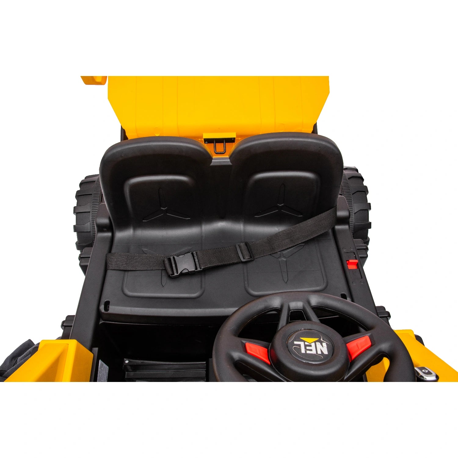 24V Ride-On Tipper Truck for Kids – Dual Seat Electric Construction Dump Truck with Remote – Yellow