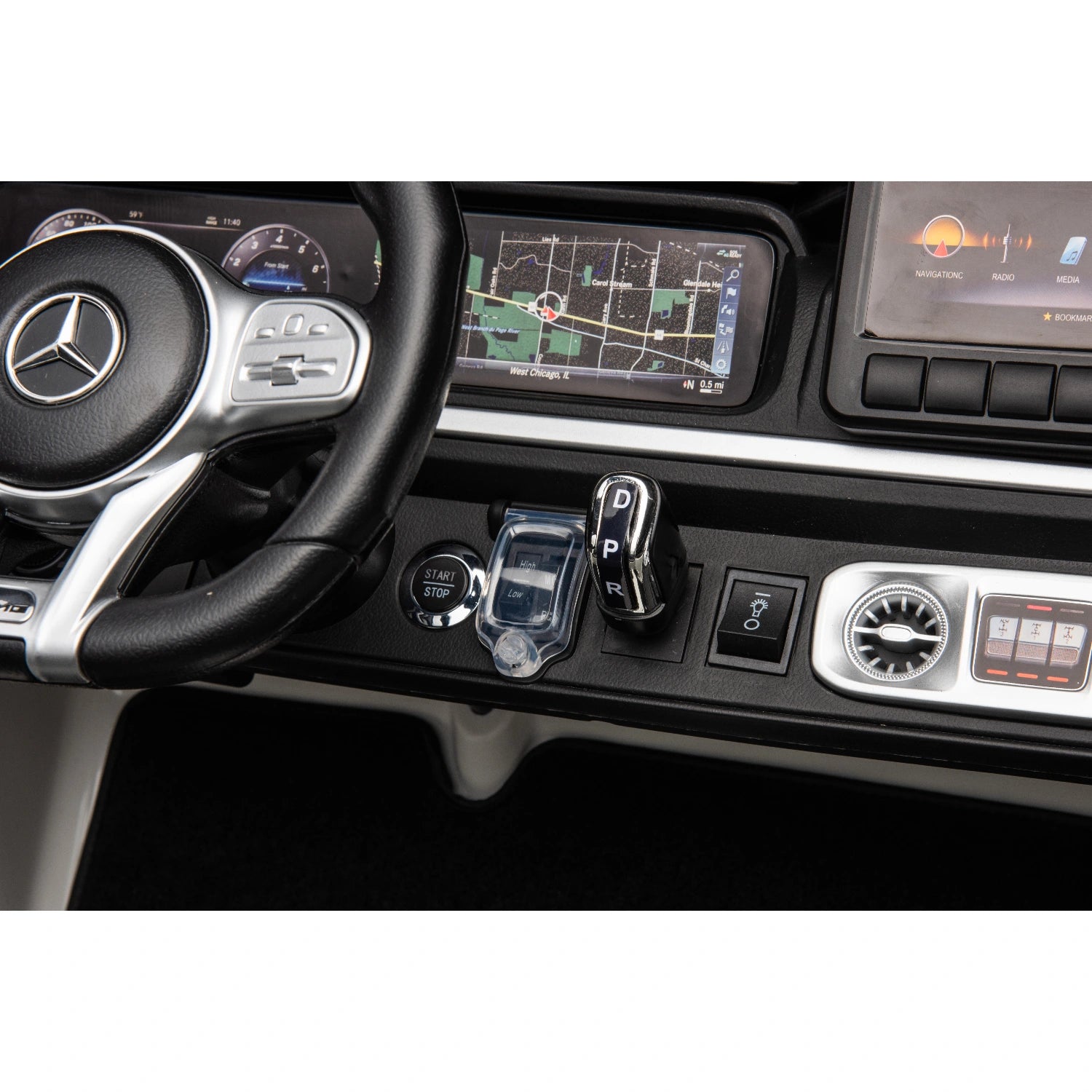 White Licensed Double Seat Mercedes-Benz Kids Ride On Car G63 with RC, 24v 14ah, 800W