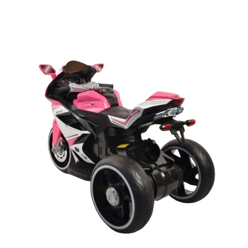 12V Kids Electric 3-Wheel Ride-On Motorcycle – Pink
