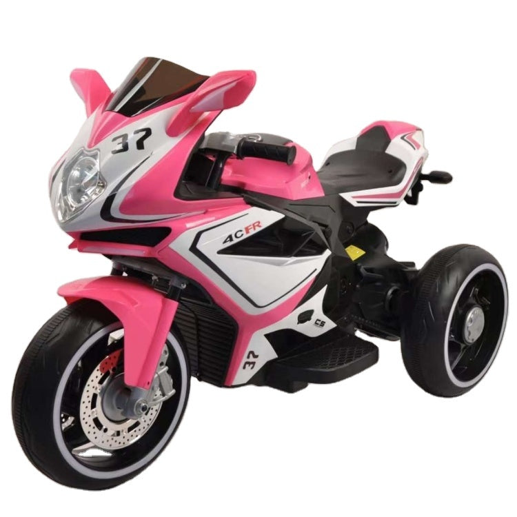 12V Kids Electric 3-Wheel Ride-On Motorcycle – Pink