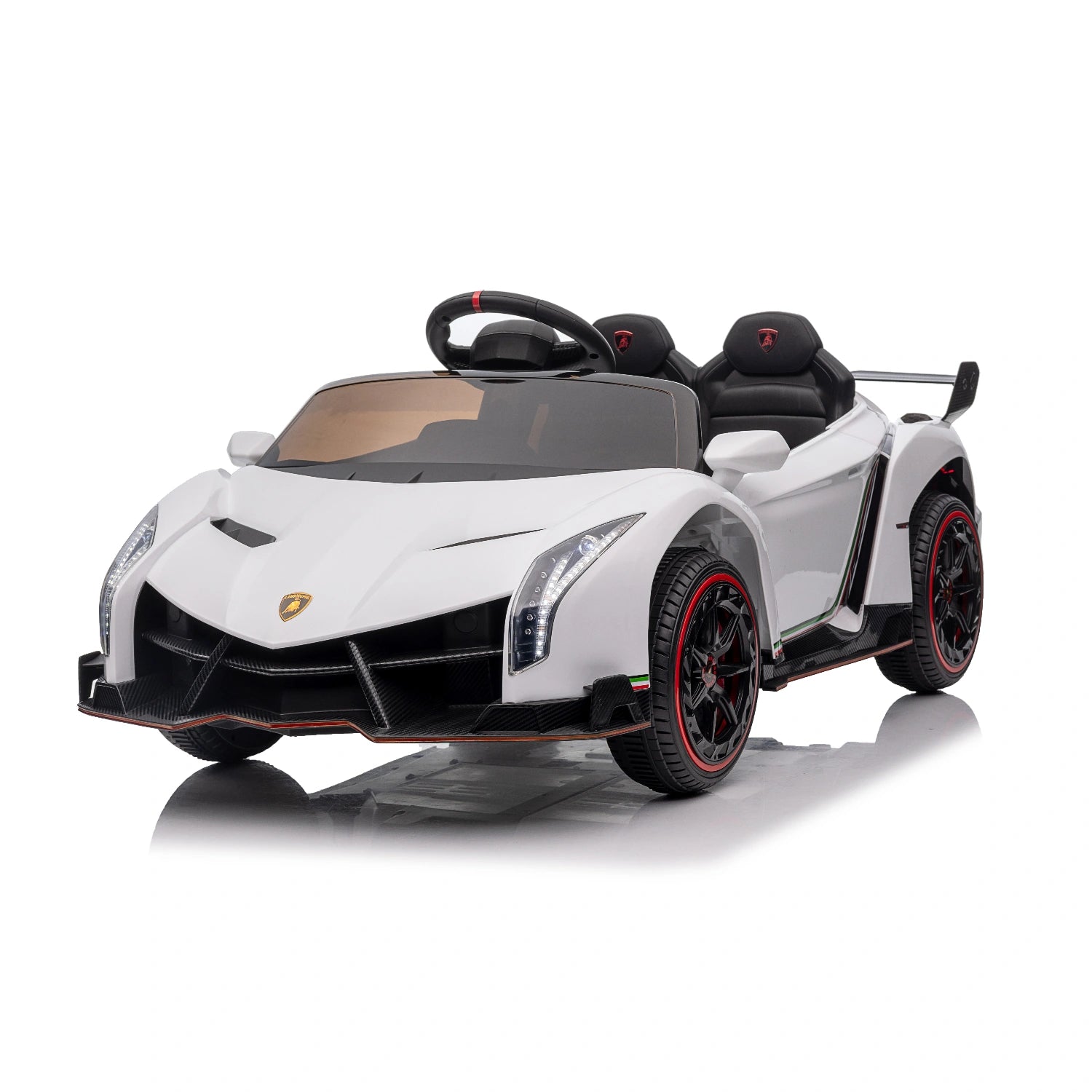 12V Licensed Lamborghini Veneno Kids Electric Ride-On Car – White