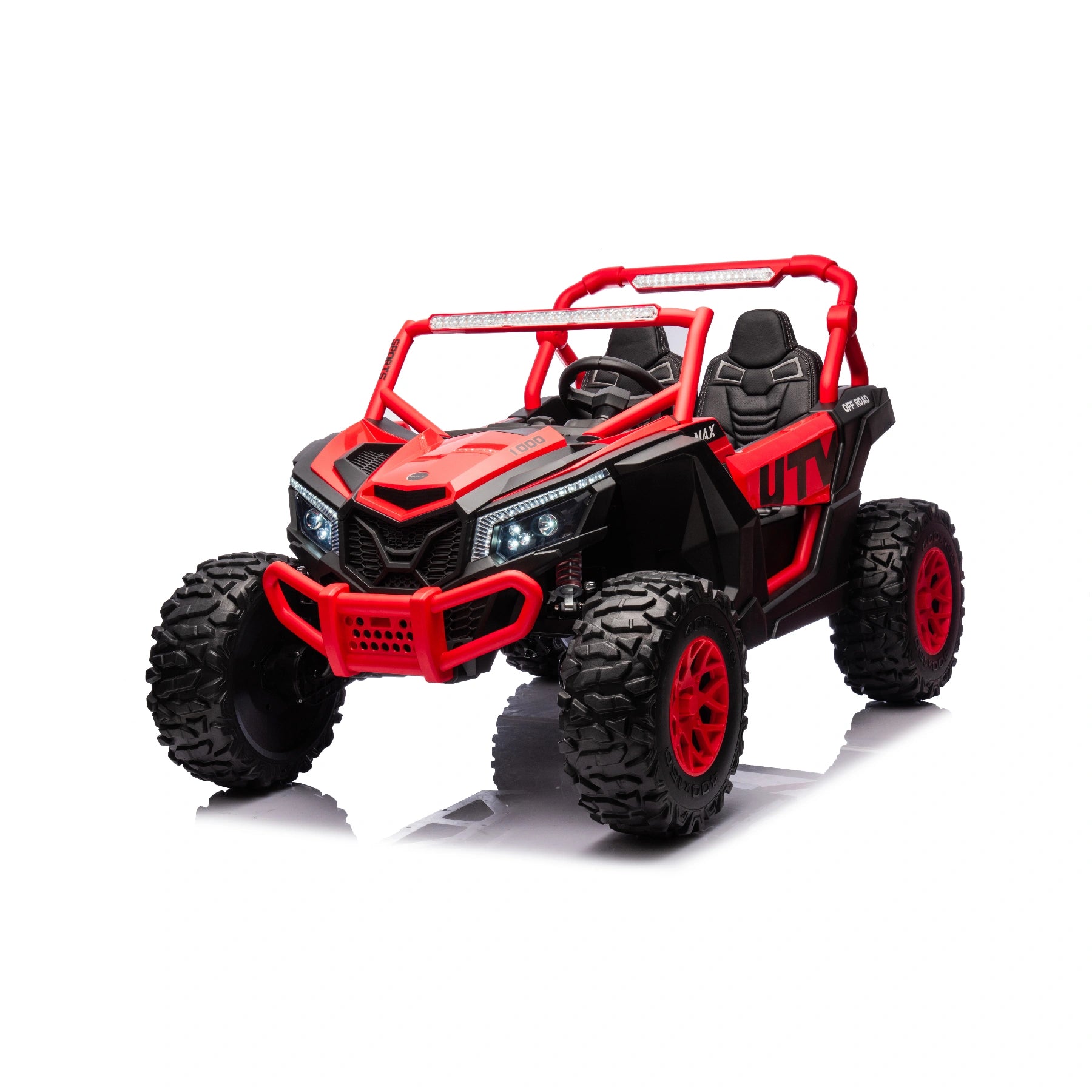 King of UTVs ZForce RZR Turbo 24V 1400W Kids 2-Seater Electric Ride On Buggy – Red