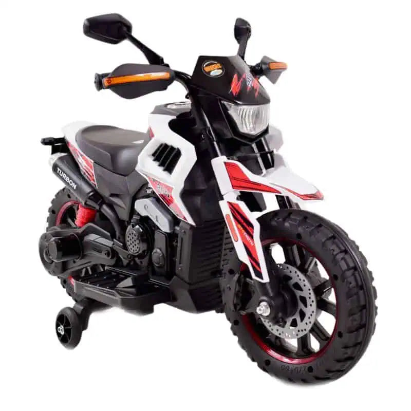 12V Mini Kids Electric Ride-On Motorcycle – White