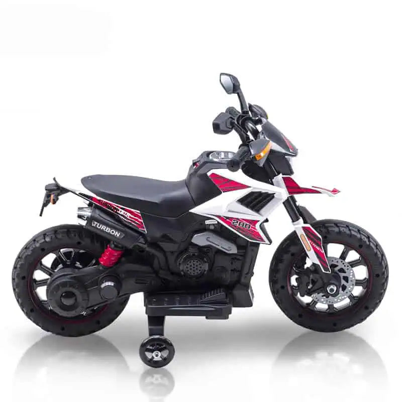 12V Mini Kids Electric Ride-On Motorcycle – White