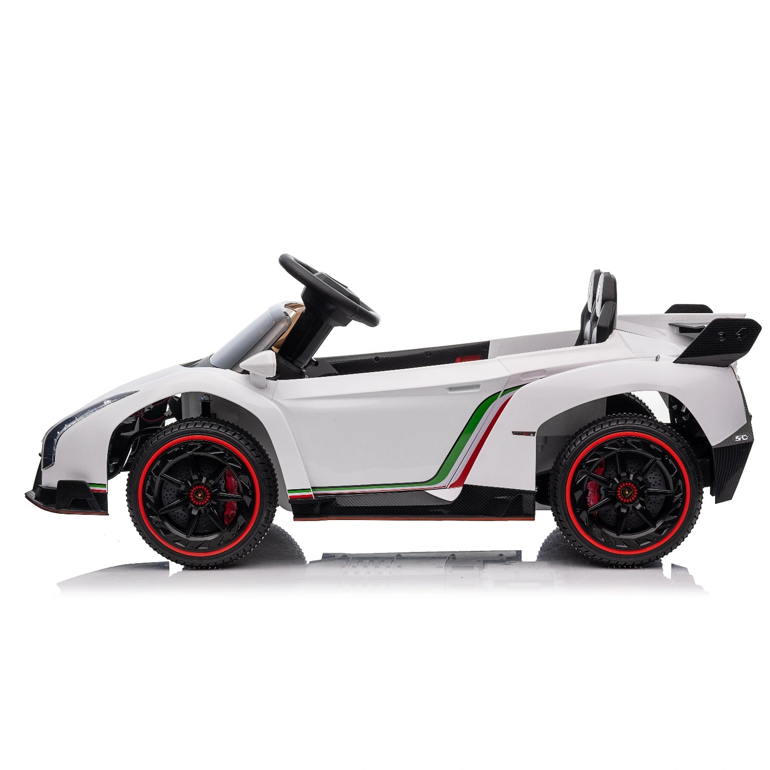 12V Licensed Lamborghini Veneno Kids Electric Ride-On Car – White