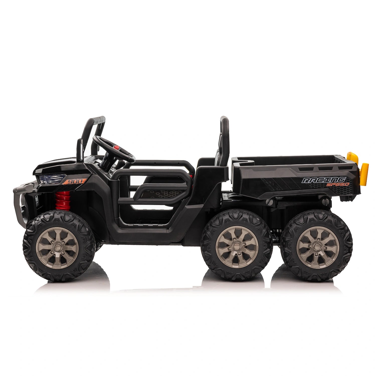 24V 6-Wheel Kids Dump Truck – Electric Ride-On Tipper Farm Truck with 4WD – Black