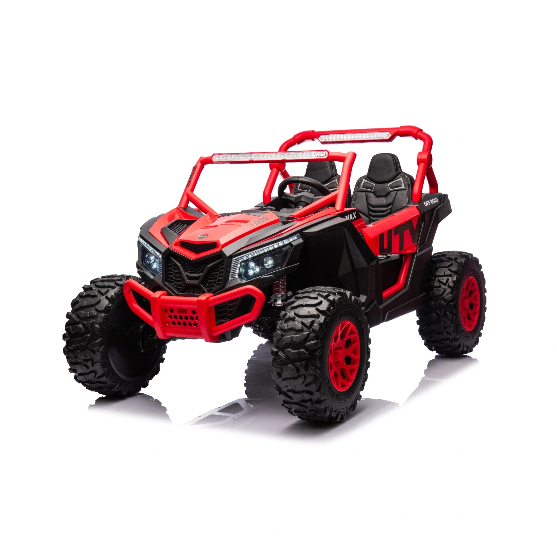 King of UTVs ZForce RZR Turbo 24V 1400W Kids 2-Seater Electric Ride On Buggy – Red