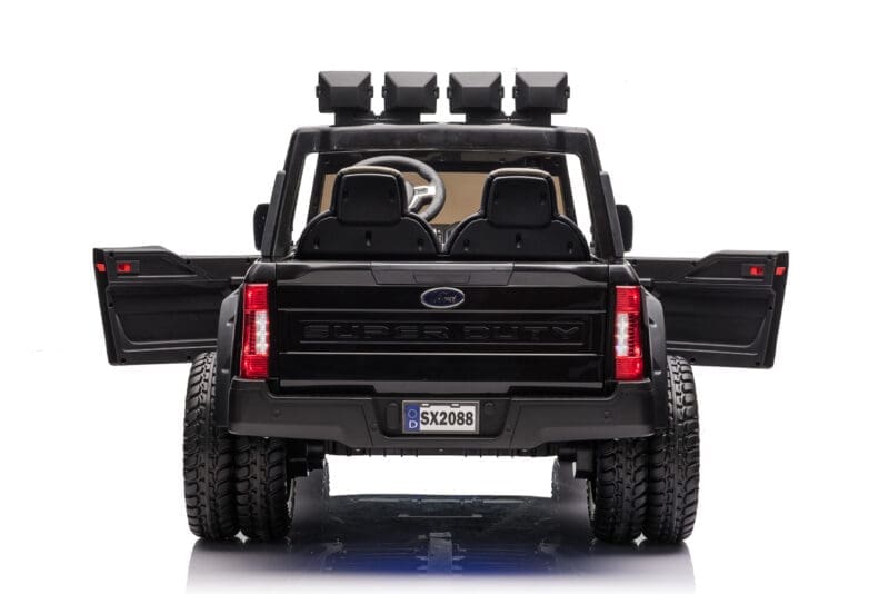 Ford Super Duty ride-on car with ample storage for children's toys